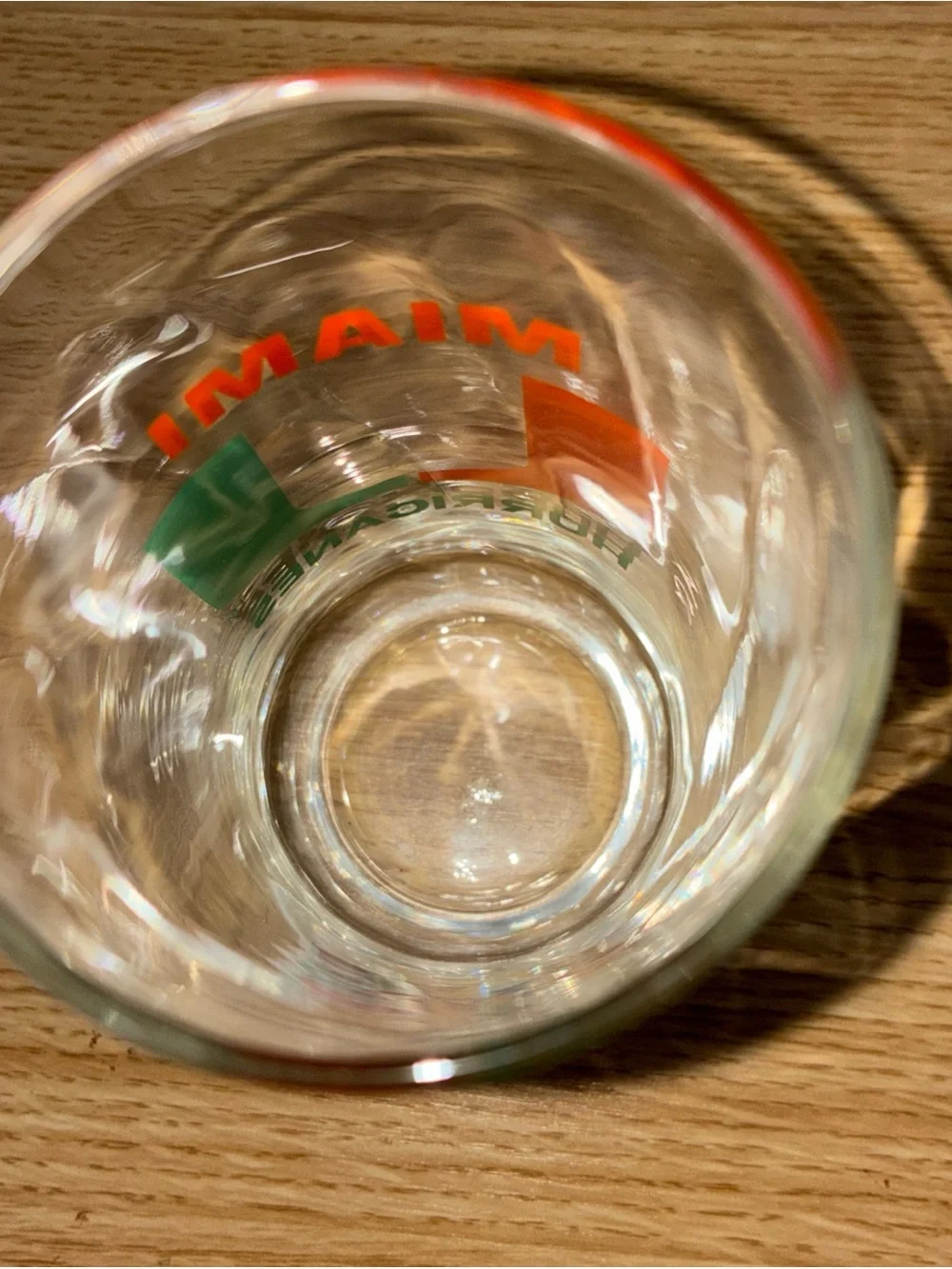 Source Unknown Clear Glasses with Orange and Green Miami Logo